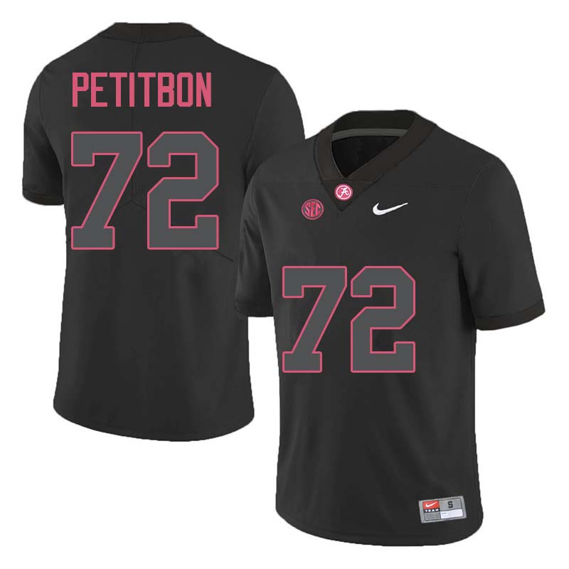 Men #72 Richie Petitbon Alabama Crimson Tide College Football Jerseys Sale-Black